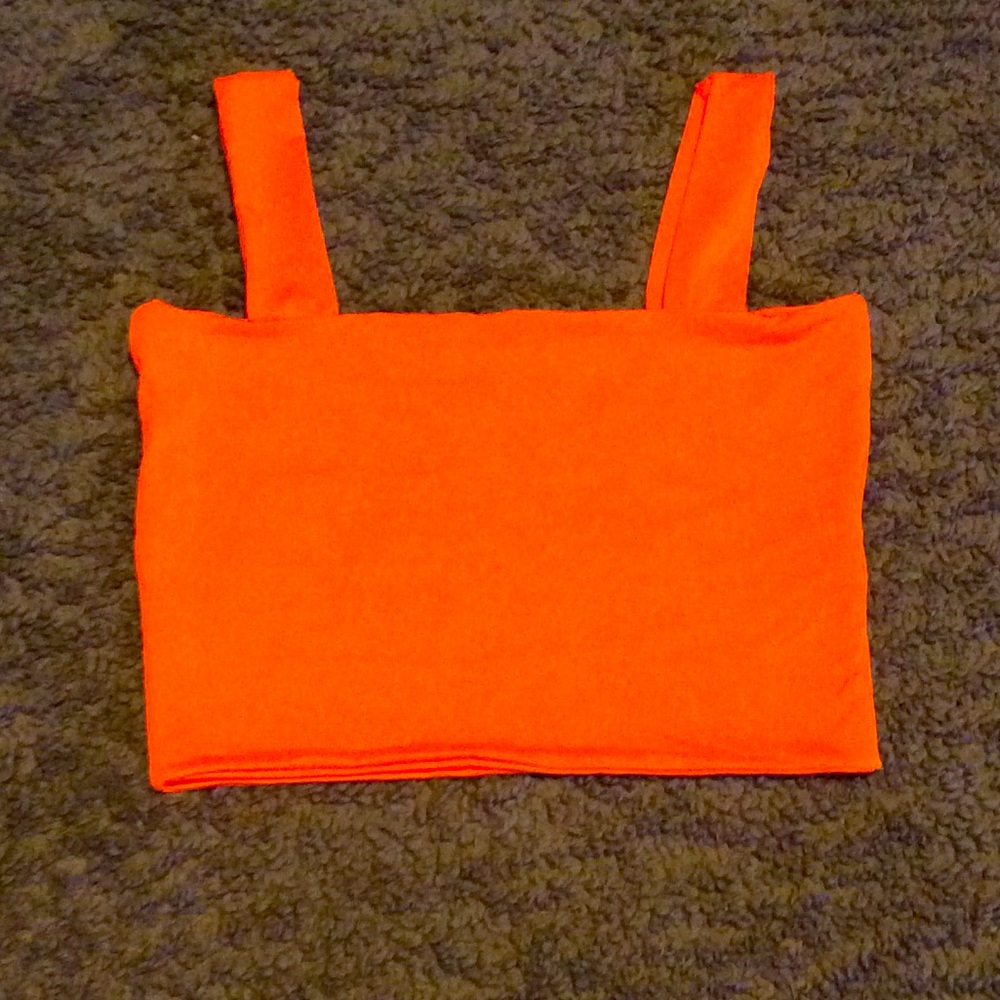 Orange cropped tank top